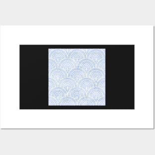 Mosaic Scallops - blue Posters and Art